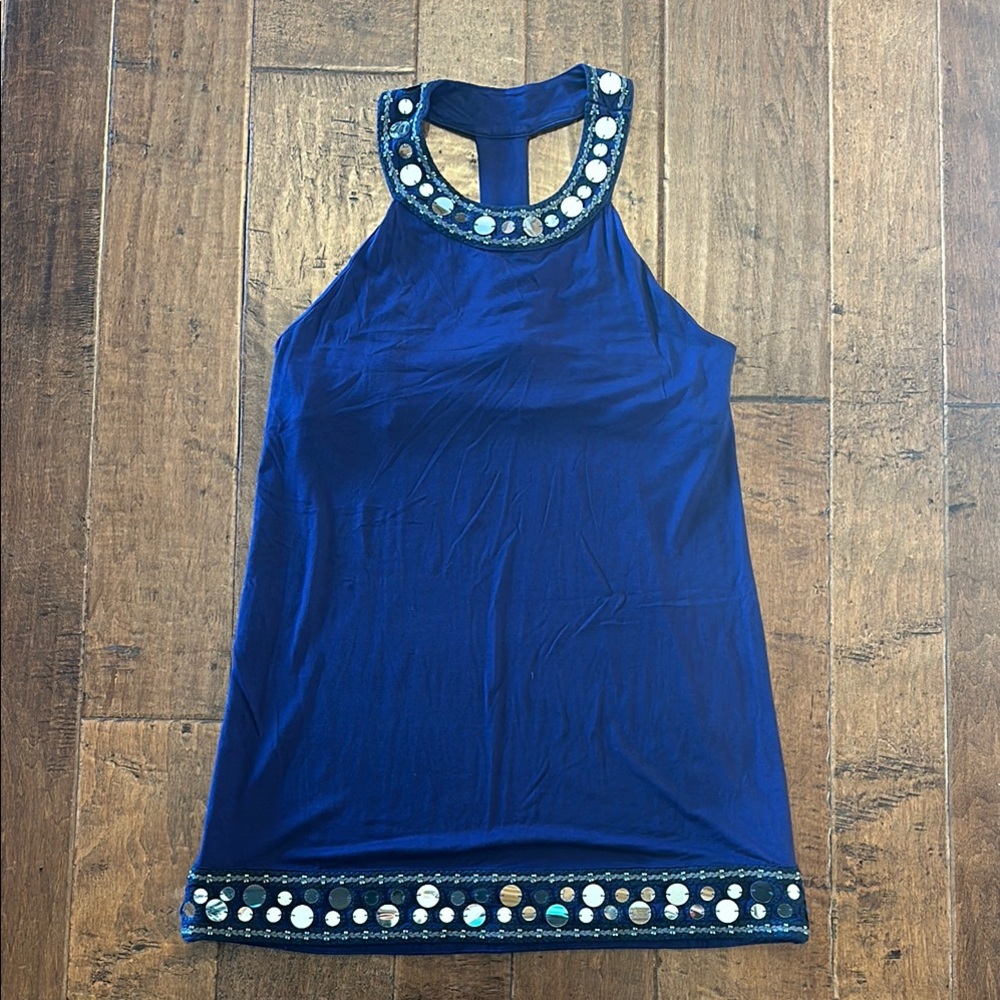 INC International Concepts Purple Embellished Sleeveless Mini Dress